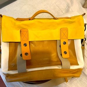 Heath + Stein sunny yellow briefcase bag